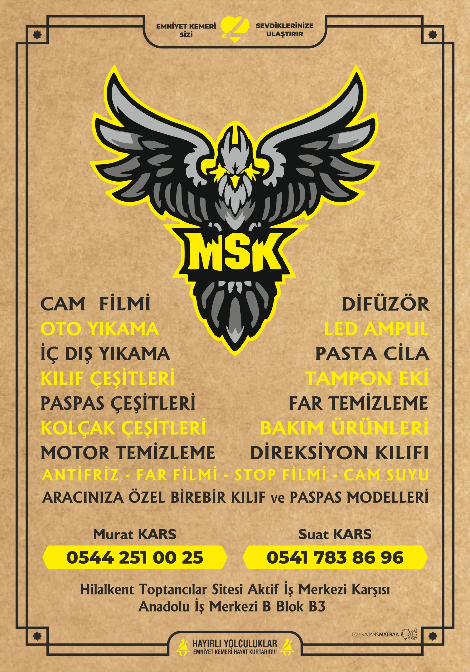 2500 Kraft Kağıt 48*68 Ebat 2 Renk Oto Paspas
